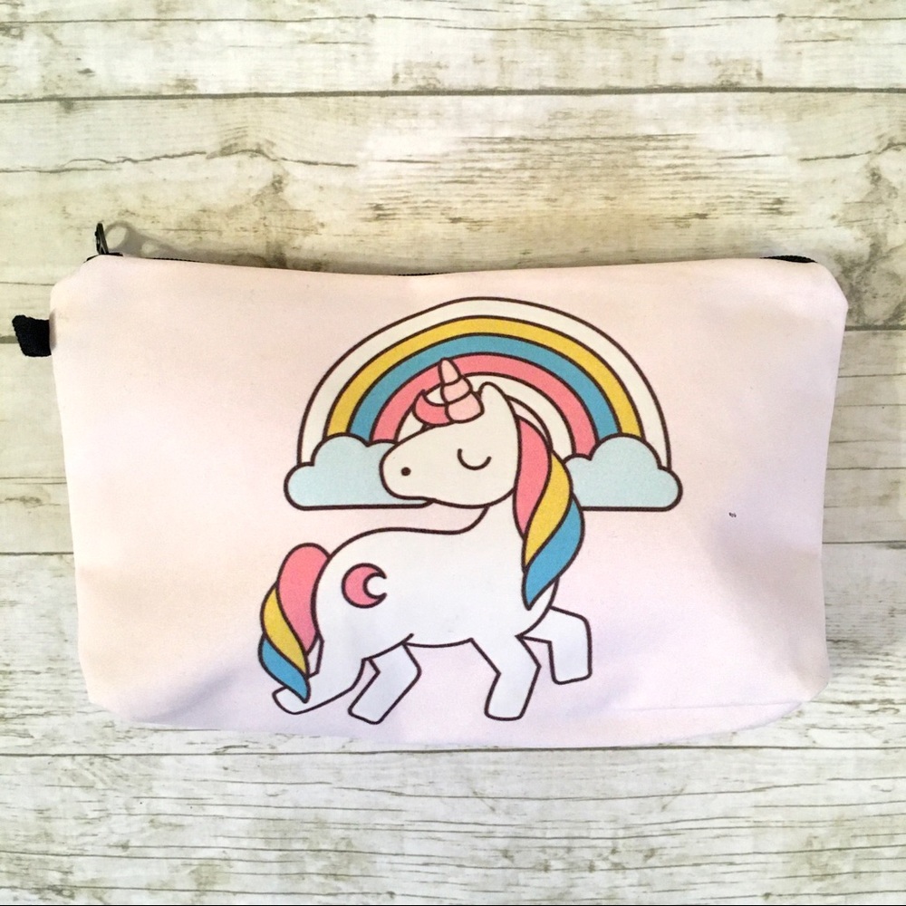 ✨4/$25✨ Unicorn 🦄 Makeup Multipurpose Bag Pouch Pink - Picture 1 of 7
